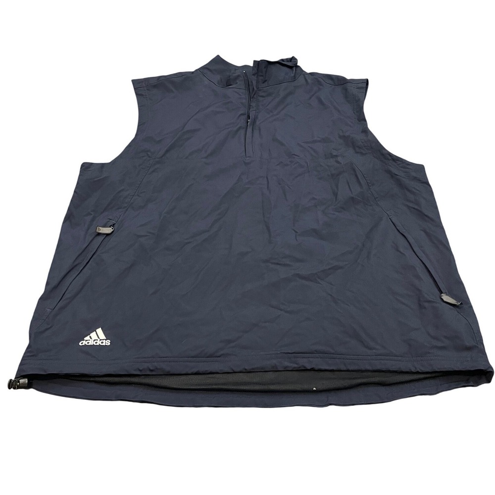 adidas Men's Navy Blue Sleeveless Windbreaker Vest